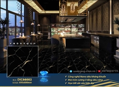 Gạch Porcelain 60x60 Mikado DIC66002 Đen tia chớp bóng - Men Kim cương