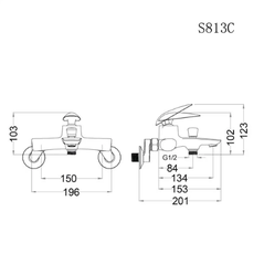 Vòi Sen tắm nóng lạnh CAESAR - S813C