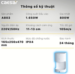 Máy Sấy Tay tự động Caesar A803
