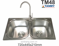 CHẬU INOX TÂN MỸ TM 48 KT 720x445x220