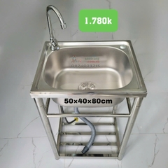 Chậu rửa bát có chân 1 hố (KT 50x40x80)