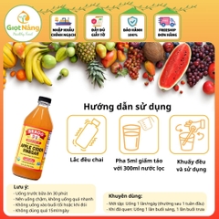 Giấm Táo Hữu Cơ Bragg Organic Chai 473ml Nhập Khẩu Chính Ngạch Từ Nông Sản Giọt Nắng