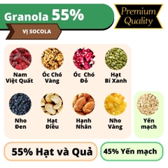 Granola premium 45% yến mạch 55% hạt và quả ngũ cốc ăn kiêng giảm cân hiệu quả từ Nông Sản Giọt Nắng