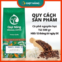 Cà phê nguyên chất Blend Robusta - Arabica rang xay dùng cho cà phê phin, espresso thơm ngon nồng vị từ GIỌT NẮNG COFFEE