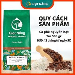 Cà phê Robusta rang xay nguyên chất dùng chế biến cafe pha phin và espresso vị đậm đặc trưng từ GIỌT NẮNG COFFEE