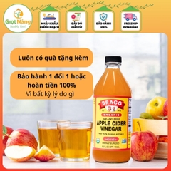 Giấm Táo Hữu Cơ Bragg Organic Chai 473ml Nhập Khẩu Chính Ngạch Từ Nông Sản Giọt Nắng