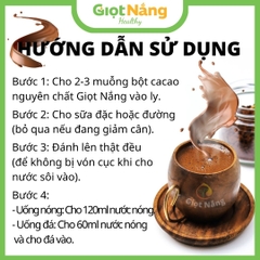 Bột Cacao Nguyên Chất Làm Socola Sạch Nguyên Liệu Làm Bánh Sạch Lành Từ Nông Sản Giọt Nắng