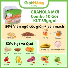 Granola Giọt Nắng Mới Với Viên Yến Mạch Gạo Lứt Trái Cây Từ Nông Sản Giọt Nắng
