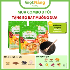 Granola Giọt Nắng Mới Với Viên Ngũ Cốc Giòn Yến Mạch Trái Cây Từ Nông Sản Giọt Nắng
