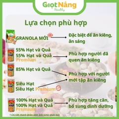 Granola Siêu Hạt Ít Yến Mạch Ăn Kiêng Ngũ Cốc Dinh Dưỡng Ăn Sáng Eat Clean từ Nông Sản Giọt Nắng