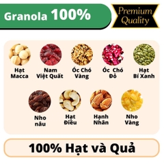 Granola Siêu Hạt Không Yến Mạch 100% Hạt và Quả Ngũ Cốc Dinh Dưỡng Ăn Sáng Eat Clean từ Nông Sản Giọt Nắng
