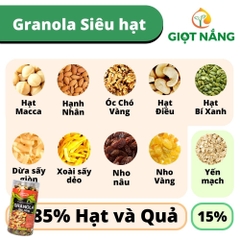 Granola Siêu Hạt Ít Yến Mạch Ăn Kiêng Ngũ Cốc Dinh Dưỡng Ăn Sáng Eat Clean từ Nông Sản Giọt Nắng