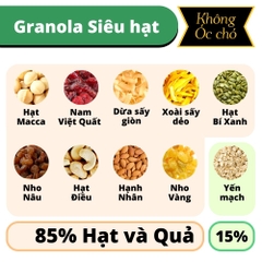 Granola Siêu Hạt Premium Không Óc Chó hỗ trợ giảm cân hiệu quả bổ sung dinh dưỡng hộp 500g từ Nông Sản Giọt Nắng