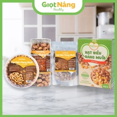 Hạt Điều Rang Muối Nguyên Lụa Bình Phước Loại 1 Chất Lượng Thơm Ngon Giòn Bùi Bổ Dưỡng từ Nông Sản Giọt Nắng