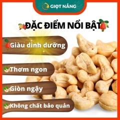 Hạt điều sấy chín - Nguyên hạt - nguyên vị không muối không lụa từ Nông sản Giọt Nắng