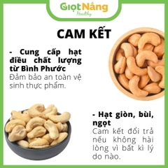 Hạt Điều Sấy Chín Sạch Vỏ Loại 1 Chất Lượng Thơm Ngon Giòn Bùi Bổ Dưỡng từ Nông Sản Giọt Nắng