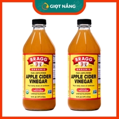 Giấm Táo Hữu Cơ Bragg Organic Chai 473ml Nhập Khẩu Chính Ngạch Từ Nông Sản Giọt Nắng