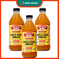 Giấm Táo Hữu Cơ Bragg Organic Chai 473ml Nhập Khẩu Chính Ngạch Từ Nông Sản Giọt Nắng