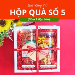 Set Hộp Quà 8/3 Tặng Người Yêu Tặng Mẹ Sang Trọng Các Loại Hạt Sấy Khô Tốt Cho Sức Khoẻ từ Nông Sản Giọt Nắng