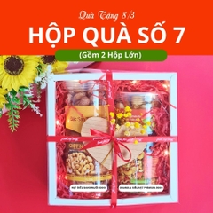 Set Hộp Quà 8/3 Tặng Người Yêu Tặng Mẹ Sang Trọng Các Loại Hạt Sấy Khô Tốt Cho Sức Khoẻ từ Nông Sản Giọt Nắng