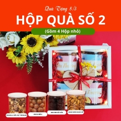 Set Hộp Quà 8/3 Tặng Người Yêu Tặng Mẹ Sang Trọng Các Loại Hạt Sấy Khô Tốt Cho Sức Khoẻ từ Nông Sản Giọt Nắng