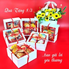 Set Hộp Quà 8/3 Tặng Người Yêu Tặng Mẹ Sang Trọng Các Loại Hạt Sấy Khô Tốt Cho Sức Khoẻ từ Nông Sản Giọt Nắng