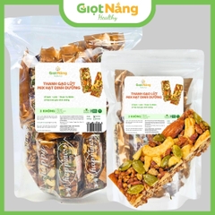 Thanh Gạo Lứt Ngũ Cốc Mix Hạt Rong Biển Thêm Hạt Macca Dinh Dưỡng Sạch Lành từ Nông Sản Giọt Nắng