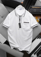 CS7983 - Áo Polo Nam Phối Viền Cổ Và Tay Áo Màu Đen Có Túi Lịch Lãm