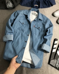 Áo Sơ Mi Denim 2 Túi Trước Ngực 3 Màu