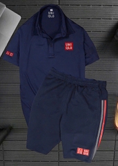 TRTXD 9901 - Set Áo Polo Nam Màu Xanh Than Phối Quần Short Xanh Than Thể Thao