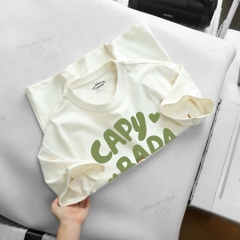 Áo Thun Tay Ngắn Cổ Tròn CAPY BARA Màu Đen