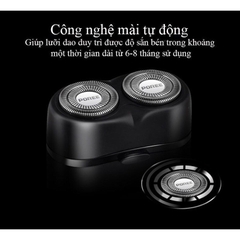 Máy cạo râu 2 lưỡi Poree PS187 tự mài sắc, cạo sạch không đau rát, sạc điện tiện lợi