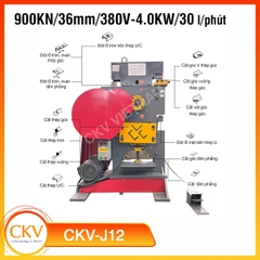 Máy đột, chấn & cắt thép đa năng CKV-J12 4.0KW/380V/900KN/36mm