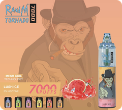 RandM Tornado 7000 puffs (Dưa Hấu Lạnh - Lush Ice) 5% (50mg) | AirFlow Control Disposable Vape | Chính Hãng