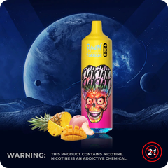 RandM Tornado 9000 puffs Peach Mango Pineapple : Đào Xoài Dứa | 5% (50mg) | 18ml | RGB | 850mAh | USB Type C | Disposable Vape | Chính Hãng