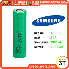Pin Samsung 25R Vape Li ion INR 18650 20A 2500mah
