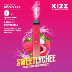 KIZZ Disposable 2500 puffs Sweet Lychee (Vải) | 2%-3%-5% | 8ml | Mesh coil | 650mAh | USB Type C | vapeland.vn