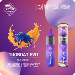 TUGPOD EVO Red Energy (Tăng lực Red bull) 4500 hơi Disposable Vape / 10ml / 5% (50mg) / 850mAh / Mesh Coil