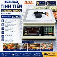 Cân Điện Tử Tính Tiền 40kg QUA832 | Chống Nước, Phím Tiếng Việt | Cân Bán Hàng