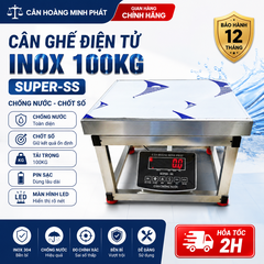 Cân Ghế Điện Tử 100kg SUPER-SS | FULL INOX, Chống Nước, Chốt Số | LED Đỏ Chính Xác