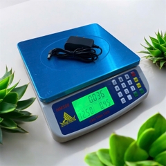 Cân điện tử 25kg/1g tính tiền HM580. Mâm cân INOX -  Kèm sạc. Thương hiệu CÂN HOÀNG MINH PHÁT. Phím tiếng việt