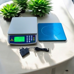 Cân điện tử 25kg/1g tính tiền HM580. Mâm cân INOX -  Kèm sạc. Thương hiệu CÂN HOÀNG MINH PHÁT. Phím tiếng việt