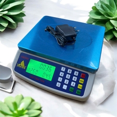 Cân điện tử 25kg/1g tính tiền HM580. Mâm cân INOX -  Kèm sạc. Thương hiệu CÂN HOÀNG MINH PHÁT. Phím tiếng việt