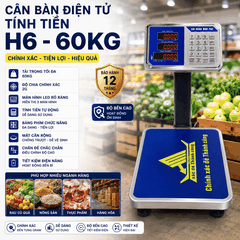 Cân Điện Tử Tính Tiền 60kg H6 | Phím Tiếng Việt | Cân Bán Hàng