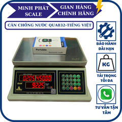 Cân điện tử tính tiền chống nước 40KG QUA832 - PHÍM TIẾNG VIỆT