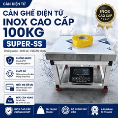 Cân Ghế Điện Tử 100kg INOX Chống Nước SUPER-SS | LED Xanh | Cân Hàng Hóa, Nông Sản, Động Vật