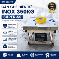 Cân Ghế Điện Tử 350kg INOX Chống Nước SUPER-SS | LED Xanh | Cân Hàng Hóa, Nông Sản, Động Vật