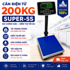 Cân Bàn Điện Tử 200KG SUPER-SS Led Xanh, Chống Nước, Chốt Số