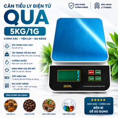 Cân tiểu li điện tử 5KG QUA Chống Nước - Sạc USB