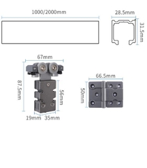 TM77- PK cửa lùa gấp ray treo